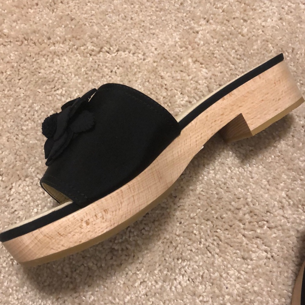 Black Camellia Chanel Slip Ons - Picture 4 of 6